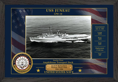 USS Juneau LPD-10 Framed Patriotic Photo