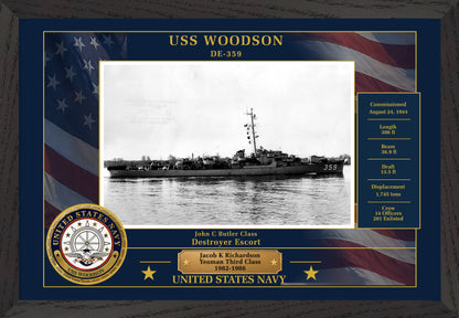 USS Woodson DE-359 Framed Patriotic Photo