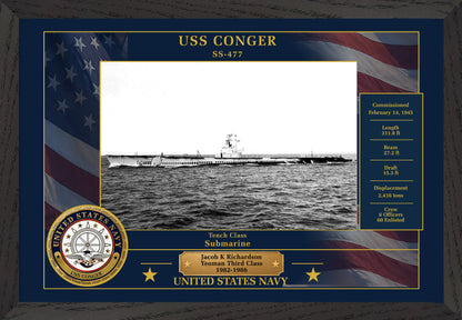 USS Conger SS-477 Framed Patriotic Photo