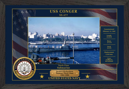 USS Conger SS-477 Framed Patriotic Photo