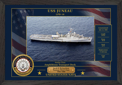 USS Juneau LPD-10 Framed Patriotic Photo