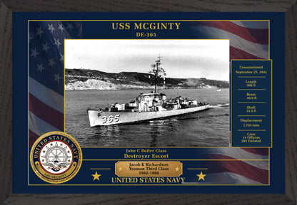 USS Mcginty DE-365 Framed Patriotic Photo