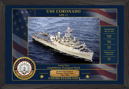 USS Coronado LPD-11 Framed Patriotic Photo