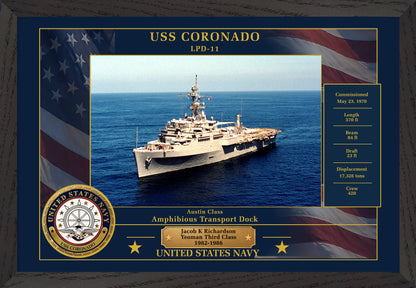 USS Coronado LPD-11 Framed Patriotic Photo