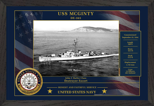 USS Mcginty DE-365 Framed Patriotic Photo