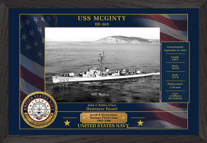 USS Mcginty DE-365 Framed Patriotic Photo