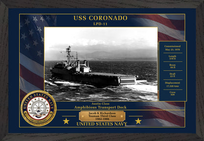 USS Coronado LPD-11 Framed Patriotic Photo