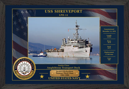 USS Shreveport LPD-12 Framed Patriotic Photo