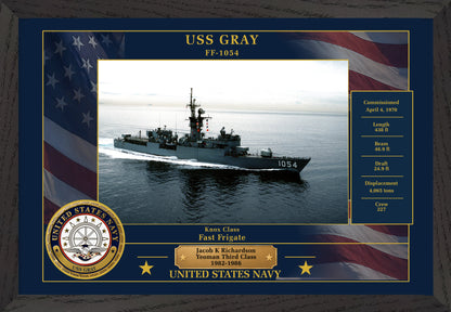 USS Gray FF-1054 Framed Patriotic Photo
