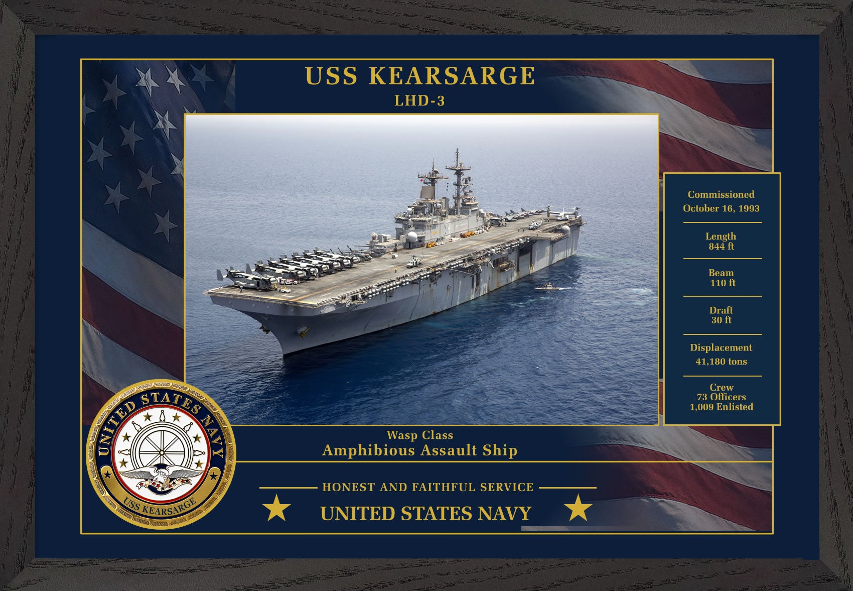 USS Kearsarge LHD-3 Framed Patriotic Photo