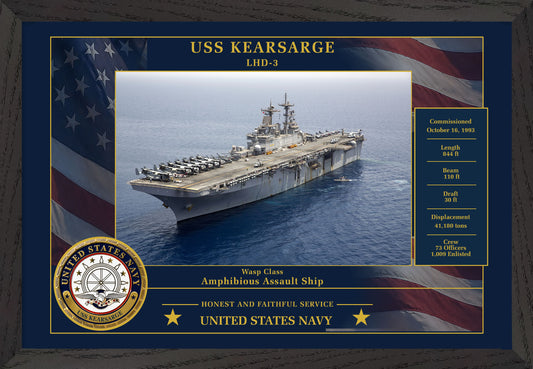 USS Kearsarge LHD-3 Framed Patriotic Photo