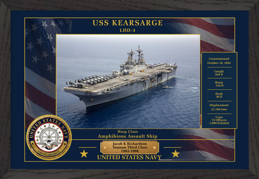 USS Kearsarge LHD-3 Framed Patriotic Photo