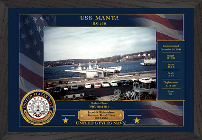 USS Manta SS-299 Framed Patriotic Photo