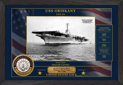 USS Oriskany CVA-34 Framed Patriotic Photo