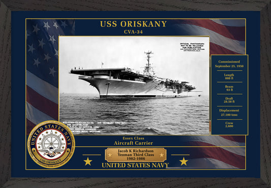 USS Oriskany CVA-34 Framed Patriotic Photo