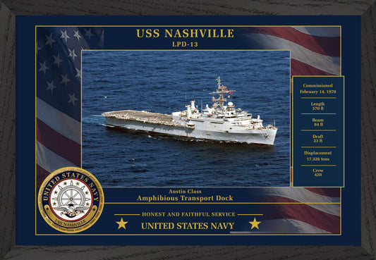 USS Nashville LPD-13 Framed Patriotic Photo