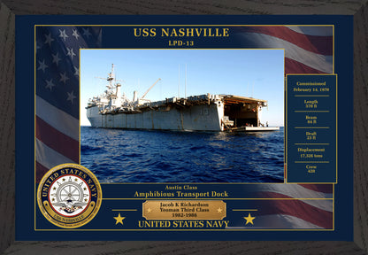 USS Nashville LPD-13 Framed Patriotic Photo