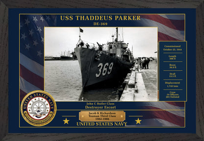 USS Thaddeus Parker DE-369 Framed Patriotic Photo