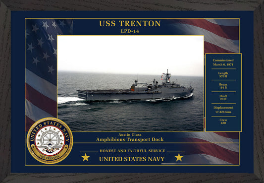USS Trenton LPD-14 Framed Patriotic Photo
