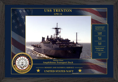 USS Trenton LPD-14 Framed Patriotic Photo