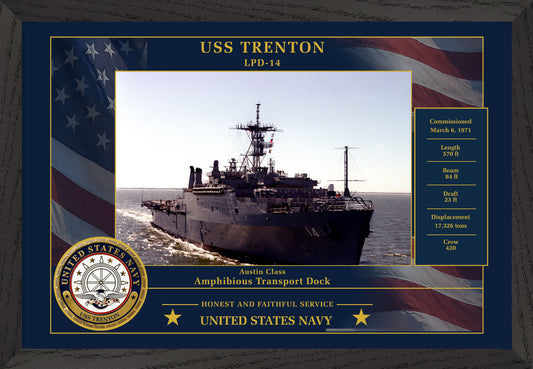 USS Trenton LPD-14 Framed Patriotic Photo