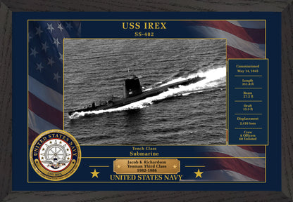 USS Irex SS-482 Framed Patriotic Photo