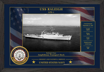 USS Raleigh LPD-1 Framed Patriotic Photo