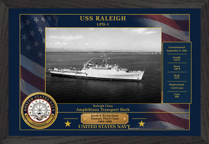 USS Raleigh LPD-1 Framed Patriotic Photo