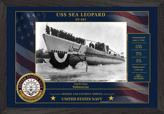 USS Sea Leopard SS-483 Framed Patriotic Photo