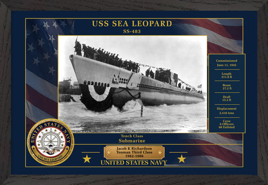 USS Sea Leopard SS-483 Framed Patriotic Photo