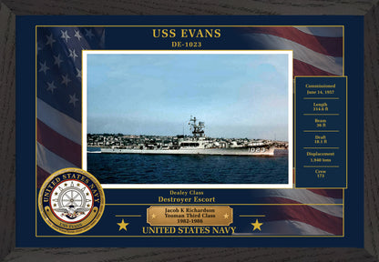 USS Evans DE-1023 Framed Patriotic Photo