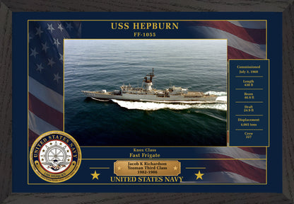 USS Hepburn FF-1055 Framed Patriotic Photo