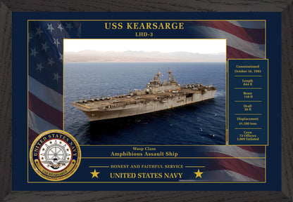 USS Kearsarge LHD-3 Framed Patriotic Photo