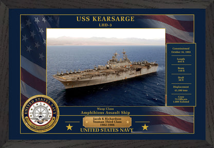 USS Kearsarge LHD-3 Framed Patriotic Photo
