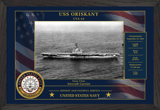 USS Oriskany CVA-34 Framed Patriotic Photo
