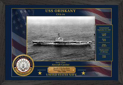 USS Oriskany CVA-34 Framed Patriotic Photo