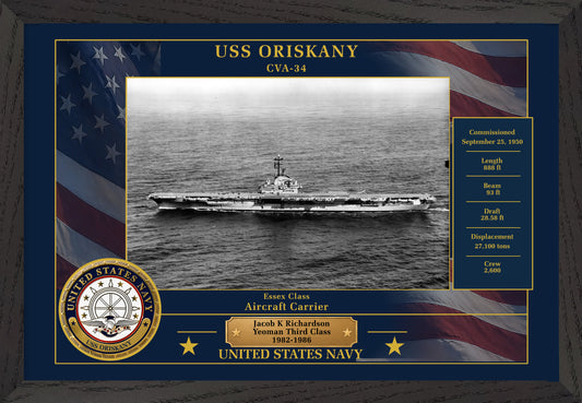 USS Oriskany CVA-34 Framed Patriotic Photo