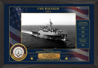 USS Raleigh LPD-1 Framed Patriotic Photo