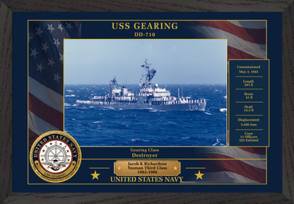 USS Gearing DD-710 Framed Patriotic Photo