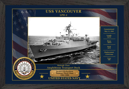 USS Vancouver LPD-2 Framed Patriotic Photo