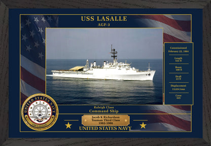 USS Lasalle AGF-3 Framed Patriotic Photo