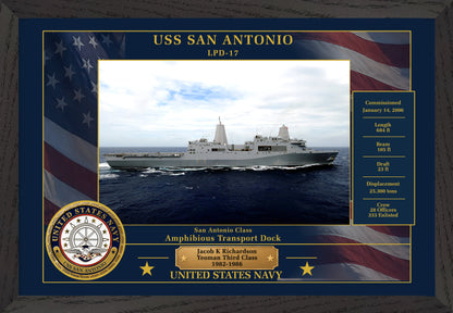 USS San Antonio LPD-17 Framed Patriotic Photo