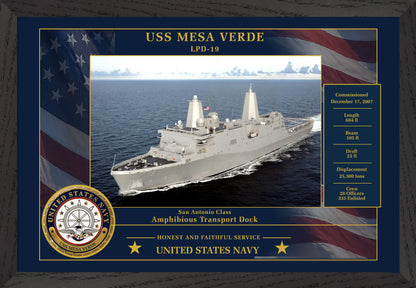 USS Mesa Verde LPD-19 Framed Patriotic Photo