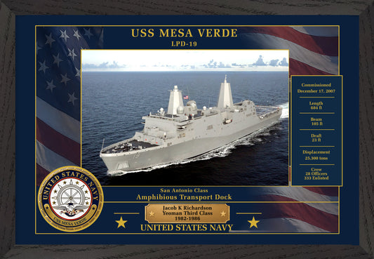 USS Mesa Verde LPD-19 Framed Patriotic Photo