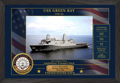 USS Green Bay LPD-20 Framed Patriotic Photo