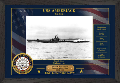 USS Amberjack SS-522 Framed Patriotic Photo