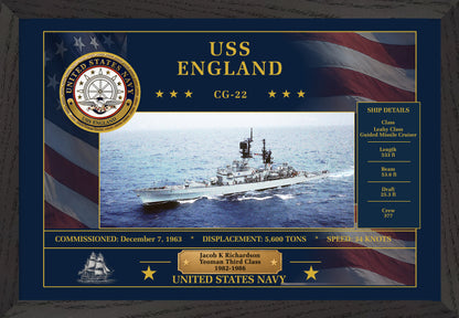 USS England CG-22 Framed Patriotic Art
