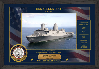 USS Green Bay LPD-20 Framed Patriotic Photo