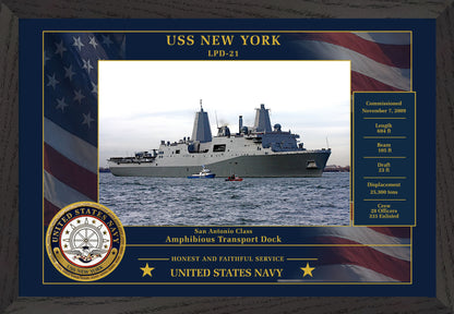 USS New York LPD-21 Framed Patriotic Photo
