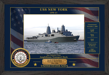 USS New York LPD-21 Framed Patriotic Photo